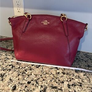 Coach Burgundy Leather Shoulder Bag